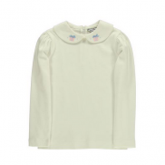 Embroidered Collar Knit Blouse